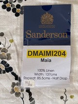 Sanderson Drapery Panel Fabric Sample &quot;Maia&quot; 100% Linen Floral Birds UK 2+ Meter - £63.19 GBP