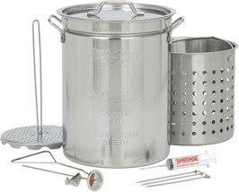 Bayou Classic 1118 Stainless Steel Turkey Fryer Pot Set, 32 Qt - $98.01