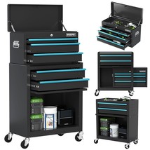 24.5&quot; 5-Drawer 2 in 1 Rolling Tool Chest Detachable Storage Cabinet with... - $313.99