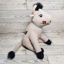 Small Ferdinand the Bull Rose in Mouth Plush 5&quot; Sitting Merrymakers Gray Black - £8.64 GBP