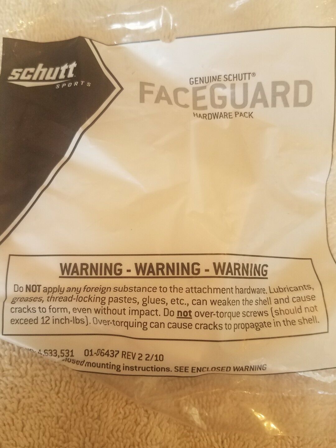 Schutt Faceguard Hardware Pack - $18.69