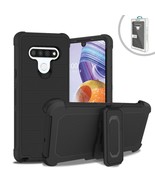 LG STYLO 6 3-In-1 Hybrid Heavy Duty Holster Combo Case In Black - $12.86