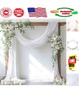Romantic 6-Yards White Chiffon Drapes - Perfect for Wedding &amp; Party Deco... - $775.27 MXN