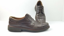 ECCO Men&#39;s EU Size 47 D Plain Round Toe Dress 4-Eye Brown Leather Oxfords US 13 - £29.63 GBP