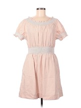 NWT J.Crew Smocked Puff-sleeve in White Warm Clay Gingham Poplin Dress XXS - £30.36 GBP