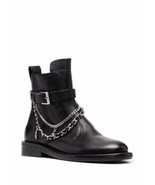 Zadig &amp; Voltaire Laureen High Chain Leather Ankle Boots Black , Sz 38, NEW! - $7,418.73 MXN