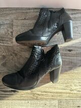 Nero Giardini Leather Ankle Boots Size 8.5/39EU Black Side Zipped 3” Heel - $37.38 CAD