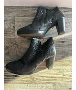 Nero Giardini Leather Ankle Boots Size 8.5/39EU Black Side Zipped 3” Heel - $37.38 CAD