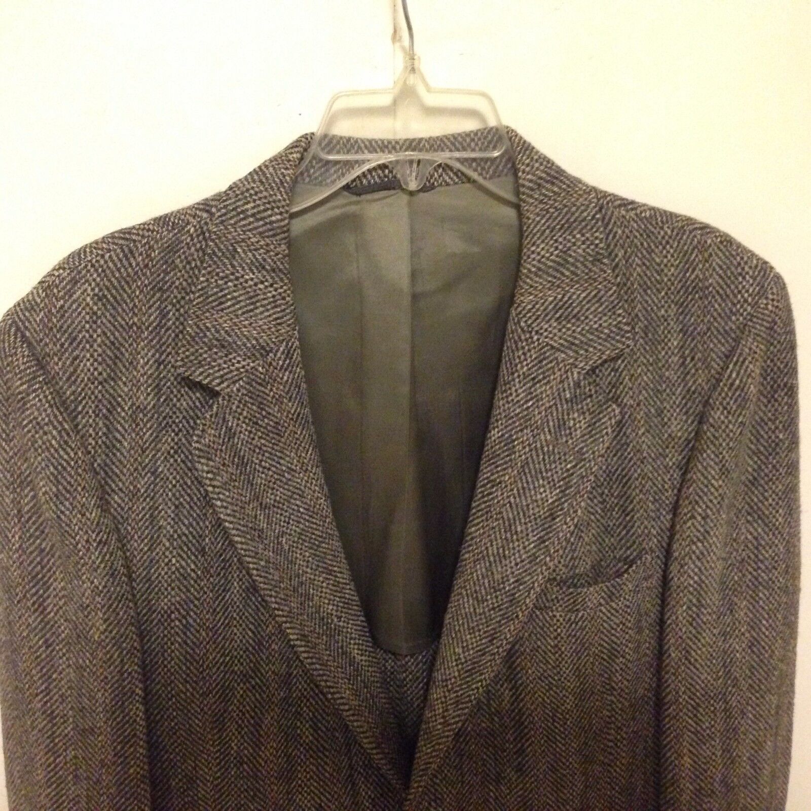 Harris Tweed Blazer Sport Mantel Größe 44L Anthony Allan Fischgrätenmuster USA Item image 2
