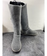 Ugg Australia Boot Women 8M Cardy Tall Shoes Gray Knit Crochet Pull On Snow - €23,49 EUR