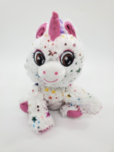 Hug Fun White Unicorn w Confetti Stars Doll Gen Plush 7&quot; Stuffed Animal ... - £9.40 GBP