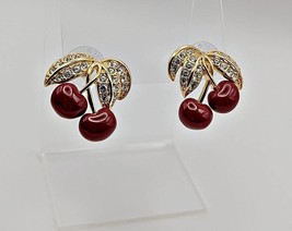 Joan Rivers Pierced Cherry Earrings - Vintage Cherry Earrings - $49.99