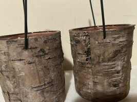 2 rustic wood trim candle holders image 4