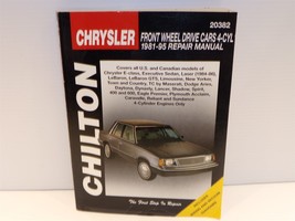 1981 - 95 Chrysler Front Wheel Drive Cars 4 Cyl Chilton Laser Lebaron Da... - $17.99