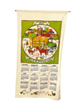 1977 Cloth Calendar Tea Towel Country Farm Bless Us All Great And Small - £15.35 GBP