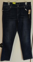 NWT Womens 14S Short INC Dark Indigo Blue Distressed Straight Leg Denim ... - $18.81