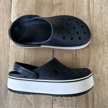 Crocs Crocband Platform Clog Sandals  Slingback Black White Womens 9 Mens 7 - £43.26 GBP