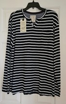 Alexander Julian Colours Mens Henley L/Sleeve Stripped Shirt, Size XL. NWT - £22.36 GBP