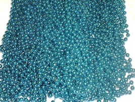12 Turquoise Mardi Gras Beads Necklaces Party Favors Metallic 1 Dozen Lot - £3.92 GBP