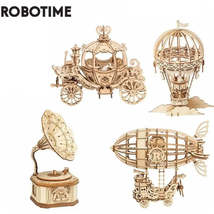 Robotime 3D Wooden Puzzle Kits - Gramophone, Pumpkin Cart, Hot Air Balloon, Airs - £18.90 GBP+