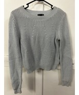 H&amp;M Light Blue Cable Knit Sweater - Women&#39;s XS - Textured Crew Neck - $239.40 MXN