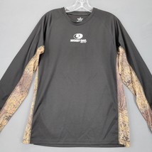 Mossy Oak Men Shirt Size M Black Camo Classic Long Sleeve Crew Neck Utility Top - £9.91 GBP