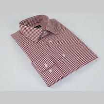 Men Mondego 100% Cotton Dress Sport Classic Business shirt A9100 Red checker box image 3