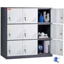 VEVOR 9 Doors Metal Storage Cabinet Employees Steel Storage Cabinet Offi... - $283.99