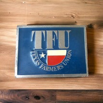 Vintage TFU Texas Farmers Union Belt Buckle Rare Western Cowboy Ranch Metal - $178.94 MXN