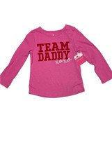 Toddler Long Sleeve Team Daddy T-shirt Valentine&#39;s Day Pink 4T - £6.34 GBP