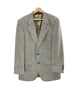 Vintage Burberrys tweed jacket mens 1970&#39;s glen plaid lined neutral Burb... - £77.67 GBP