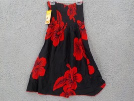 Favant Girls Butterfly Dress SZ 10 Black with Red Hibiscus Elastic Front... - $14.99