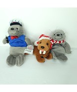 Lot of 3 Coca Cola Bean Bag Plush Seal Scarf Blue Suit Walrus Xmas Hat w... - $368.89 MXN