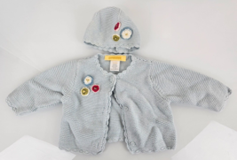 Vintage Gymboree Petting Zoo Blue Cardigan Sweater &amp; Hat Set Flower Farm 3-6 - £14.87 GBP