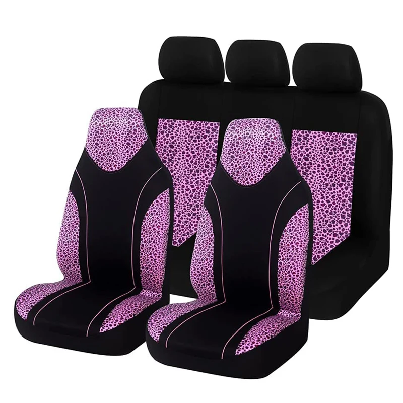 Leopard Print Car Seat Covers Universal Front&amp;Back Protector-Fit Most Cars,For - £41.70 GBP