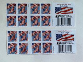 40 stamps ( 2 booklets ) US Post Office Forever Stamps U.S. FLAGS USPS first Fla - £26.45 GBP
