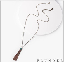 Plunder Necklace (New) Vera Louise - Antique Gold Pendant 36&quot;-39&quot; Adj - PPN1919 - £18.12 GBP