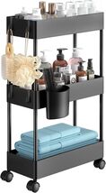 Versatile Slim Storage Cart with Wheels - 3-Tier Organizer for Home &amp; Of... - $61.33