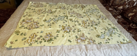 Vintage 1950S Barkcloth CHILDRENS/BABY Chicks Bunnies Kittens Yellow Blue Poodle - £31.31 GBP