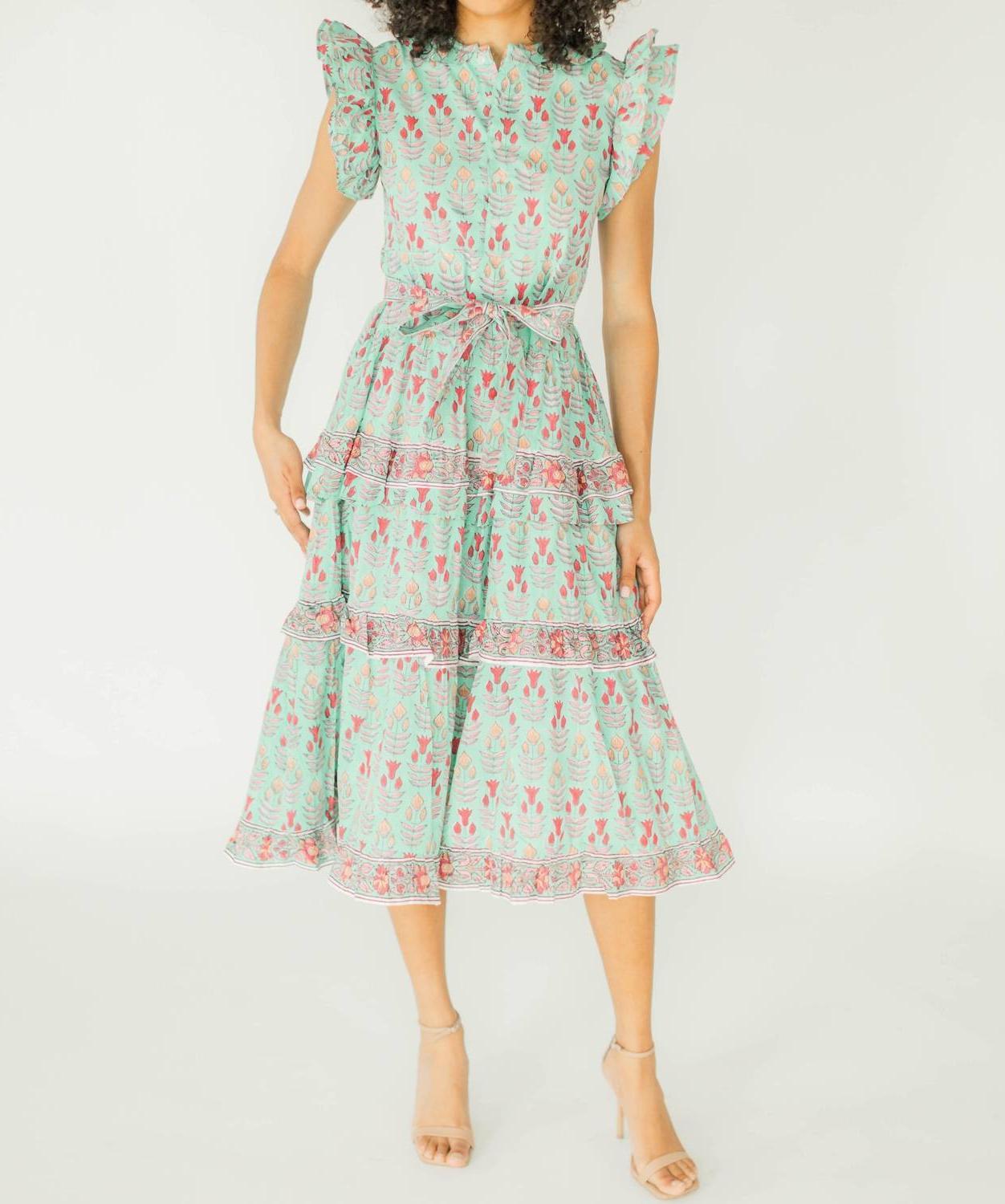 Victoria Dunn Daphne Tiered Midi Dress Groovy - $120.00