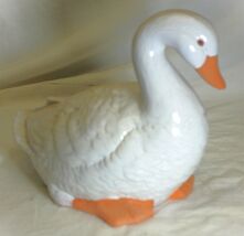 White Ceramic Goose Figurine Decorative - $19.79