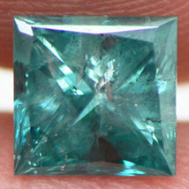 Princess Shape Diamond Real Fancy Turquoise Color Loose Certified I1 0.96 Carat - £288.69 GBP