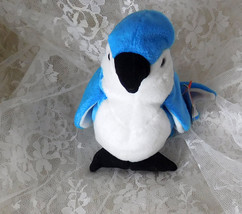 1997-98 TY Retired Beanie Bird &quot;Rocket&quot; Blue Jay - 8 1/4&quot; - With Tag Err... - £14.92 GBP