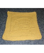 Handmade Knit Cute Puppy Dog Design Cotton Dishcloth Yellow Dog Lover Br... - £6.72 GBP