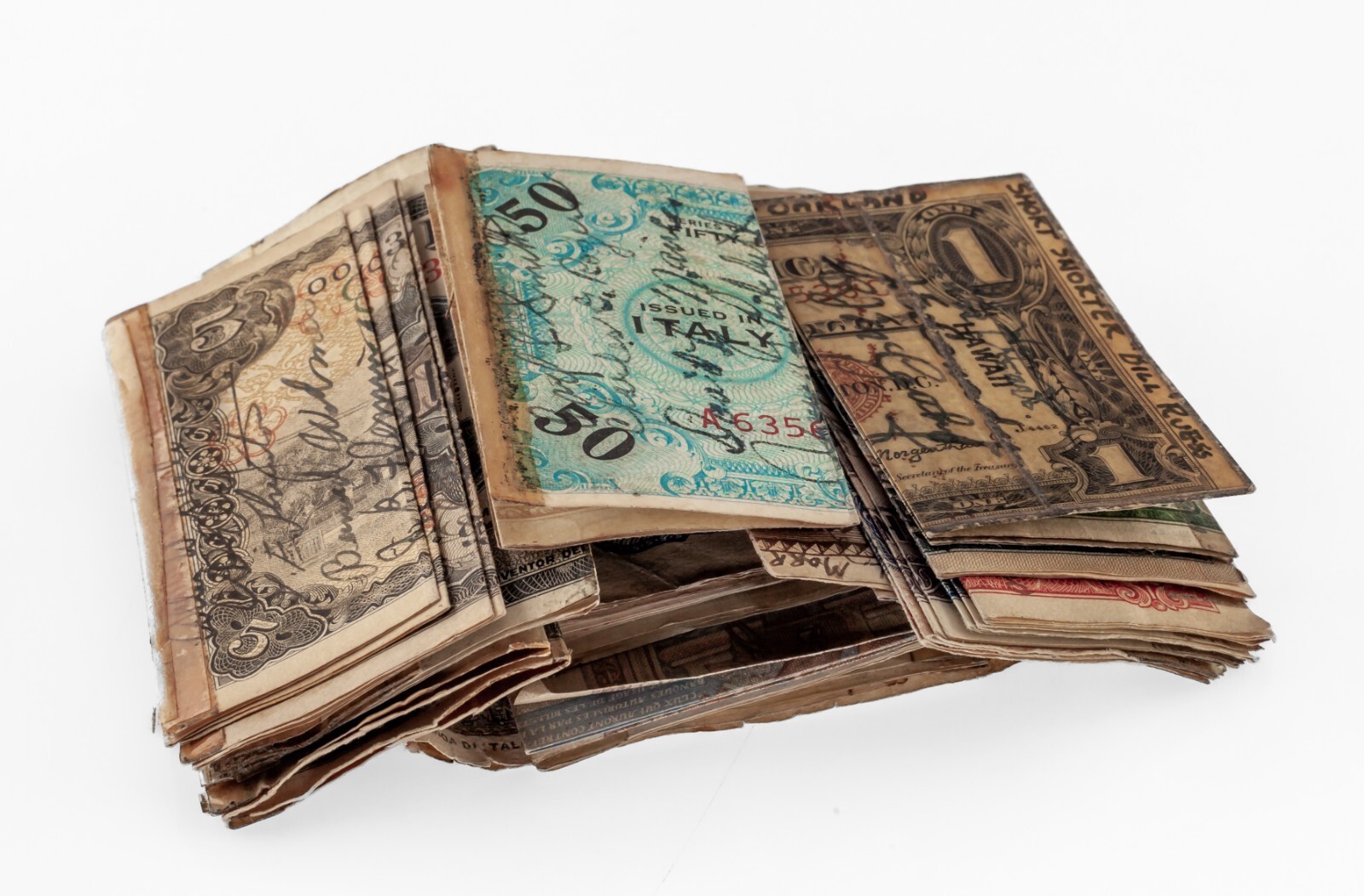 WWII US Short Snorter totaling 28 Notes! R5D-1 Honolulu To Oakland Item image 2