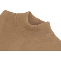 Men's Sweater Knit By BRANGO Turkey Mock Neck Cotton Blend 21050 Coffee image 4