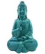 Buddha Meditating Praying 41350 Colorful Turquoise Dhyana Mudra 7.8&quot; H R... - $529.74 MXN
