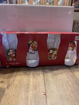 Coca Cola 20oz Soda Bell Glasses 75th Anniversary Christmas Santa  Set Of 4 - £13.08 GBP