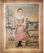 Mid-1800s Watercolor of a Young Girl - £19.46 GBP