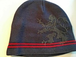 Boys Bead Lion Family Crest Blue Beanie Hat Stocking Cap 011-48 - $6.88